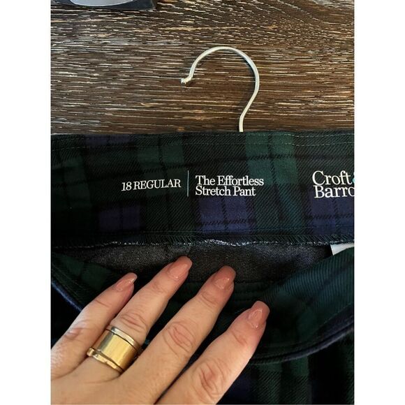 Croft & Barrow Blue & Green Plaid Stretch Pull On Pants sz 18 EUC Holiday - Picture 6 of 8